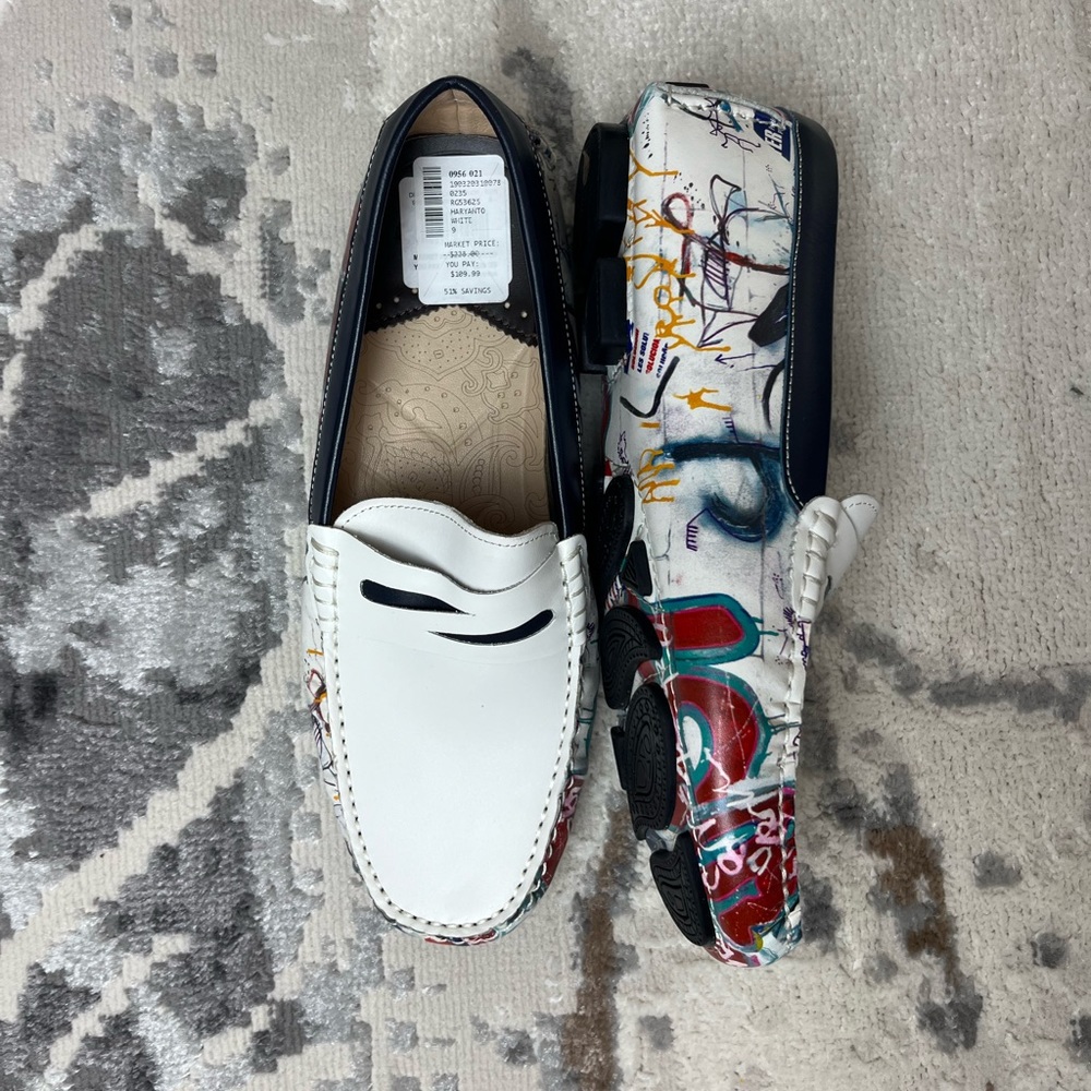 Brand New!Robert Graham Haryanto RG5362S White Loafers & Slip Ons Mocassin Shoes